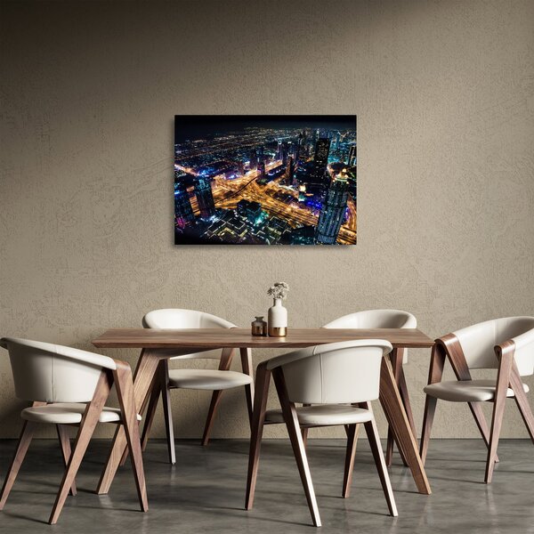 Staklena slika noćnog grada (70x50 cm)