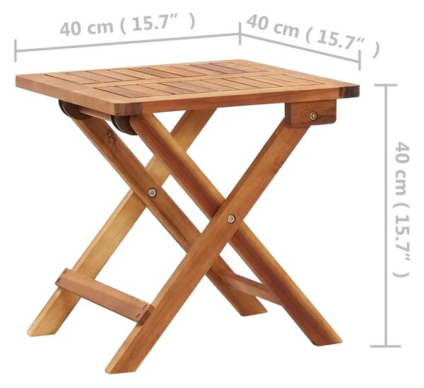 Sklopivi vrtni stolić za kavu 40 x 40 x 40 cm bagremovo drvo