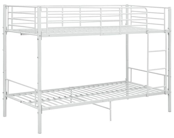 Krevet na kat bijeli metalni 90 x 200 cm - Bijela Ne Bijela