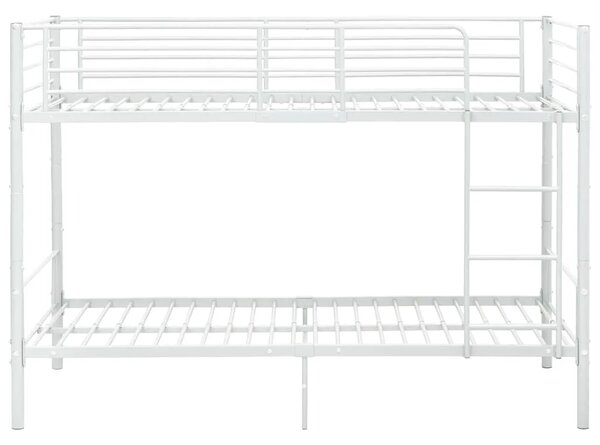 Krevet na kat bijeli metalni 90 x 200 cm - Bijela Ne Bijela