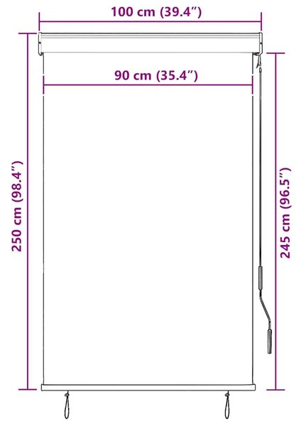 Vanjska roleta 100 x 250 cm antracit - Antracit 100 x 250 cm Antracit 100 x 250 cm