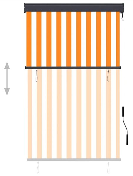 Vanjska roleta 100 x 250 cm bijelo-narančasta - Narančasta i bijela 100 x 250 cm Narančasta i bijela 100 x 250 cm