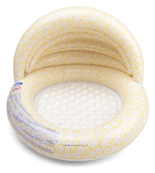 SWIM ESSENTIALS dječji bazen s nadstrešnicom, dno na napuhavanje Yellow flowers 100 cm