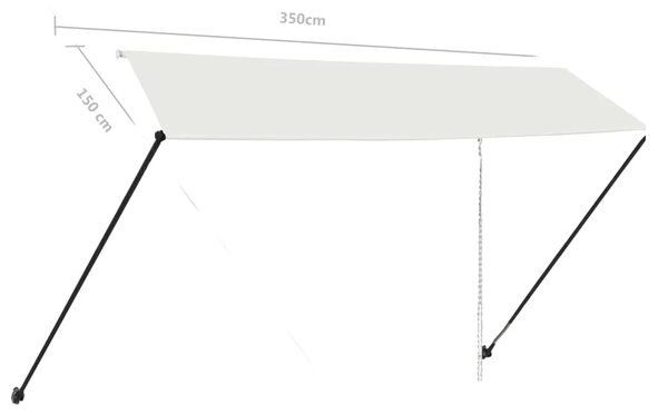 Tenda na uvlačenje s LED svjetlima 350 x 150 cm krem - Krema 350 x 150 cm 1 Krema