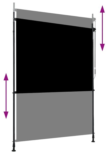 Vanjska roleta 150 x 270 cm antracit - Antracit 150 x 270 cm 1 Podesiva visina (225 – 275 cm)