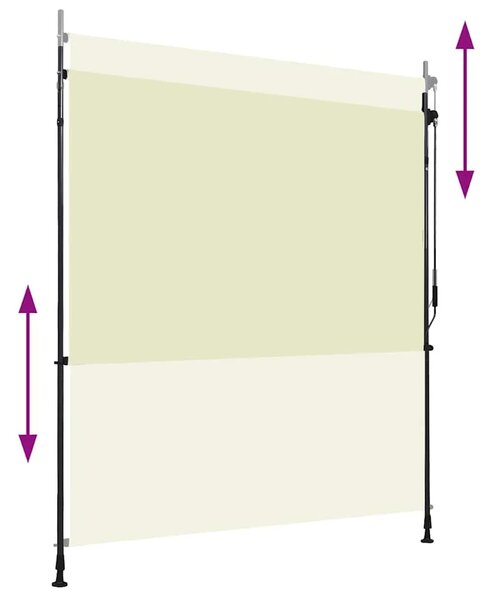Vanjska roleta 200 x 270 cm krem - Krema 200 x 270 cm 1 Podesiva visina (225 – 275 cm)