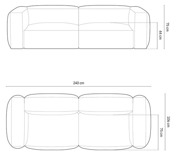 Zelena baršunasti sofa 240 cm Martina – Micadoni