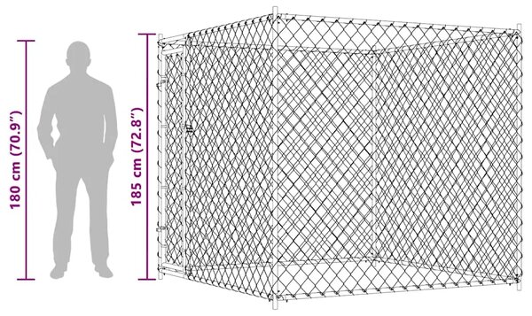 Vanjski kavez za pse 193 x 193 x 185 cm - 193 x 193 x 185 cm 1 Ne 193 x 193 x 185 cm
