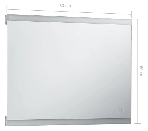 Kupaonsko LED zidno ogledalo sa senzorom na dodir 80 x 60 cm - 80 x 60 cm 1 80 x 60 cm
