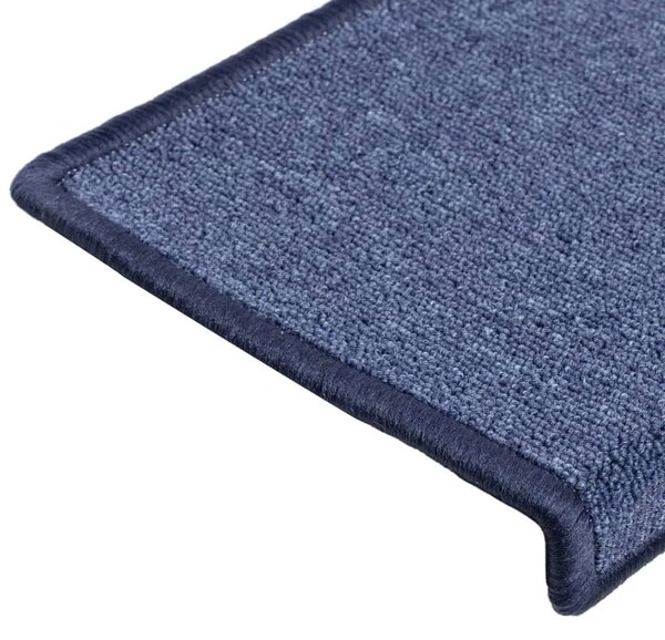 Prostirke za stepenice 15 kom 65x21x4 cm plave pravokutne rubove - Plava 65 x 21 x 4 cm 15 Plava