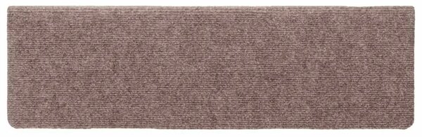 Prostirke za stepenice samoljepljive 15 kom 65x21x4 cm svijetlosmeđa pravokutni rub - Svjetlosmeđa 15 Svjetlosmeđa 15