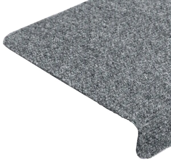 Prostirke za stepenice samoljepljive 15 kom 65x21x4 cm svijetlo sive pravokutne rubove - Svjetlosiva 15 Svjetlosiva 15