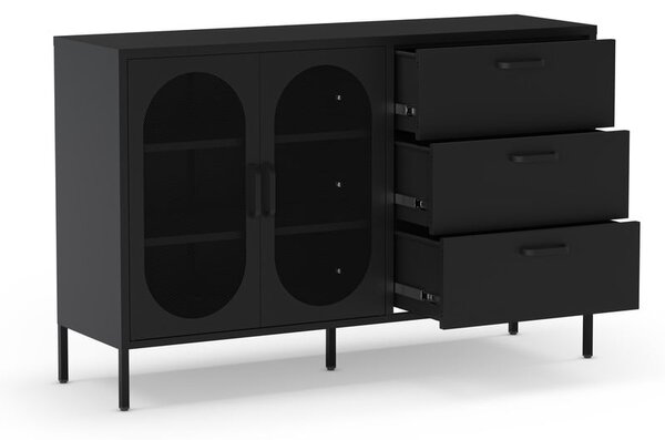 Crna komoda 140x90 cm Diora – Marckeric