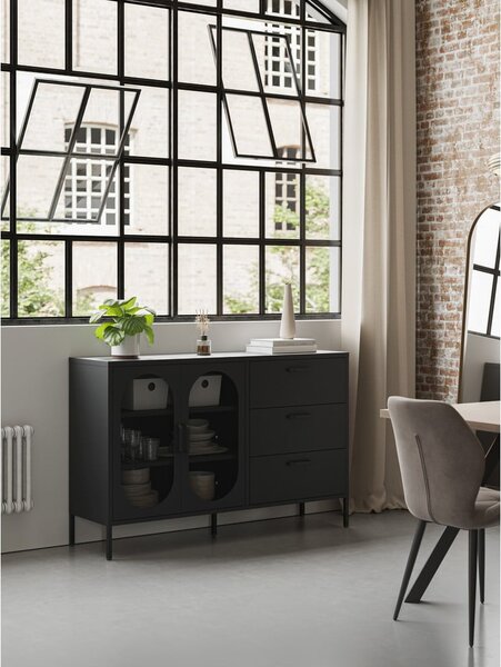Crna komoda 140x90 cm Diora – Marckeric