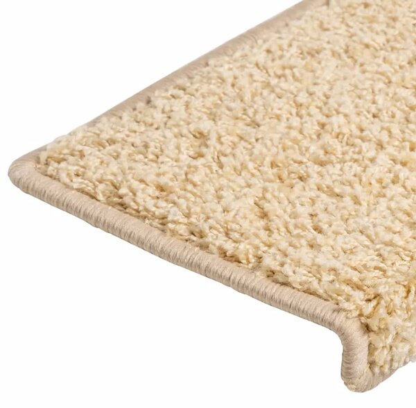 Prostirke za stepenice 15 kom 65x21x4 cm krem pravokutni rub - Krema 65 x 21 x 4 cm 15 Krema