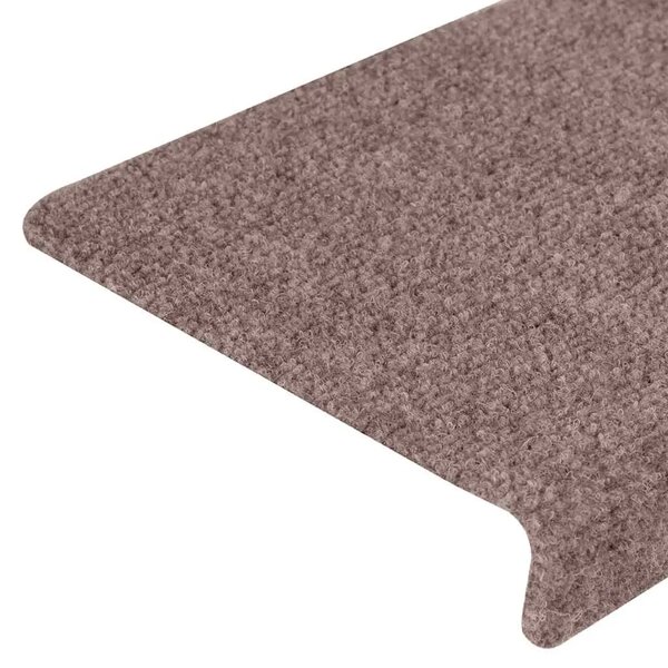 Prostirke za stepenice samoljepljive 15 kom 65x21x4 cm svijetlosmeđa pravokutni rub - Svjetlosmeđa 15 Svjetlosmeđa 15