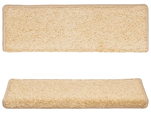 Prostirke za stepenice 15 kom 65x21x4 cm krem pravokutni rub - Krema 65 x 21 x 4 cm 15 Krema