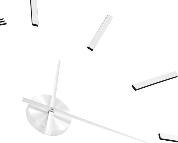 3D zidni sat moderni dizajn 100 cm XXL srebrni