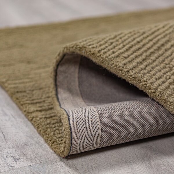 Kaki zeleni ručno rađen vunen tepih 160x230 cm Harris Boucle – Flair Rugs