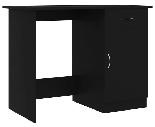Radni stol crni 100 x 50 x 76 cm od konstruiranog drva - Crna Crna
