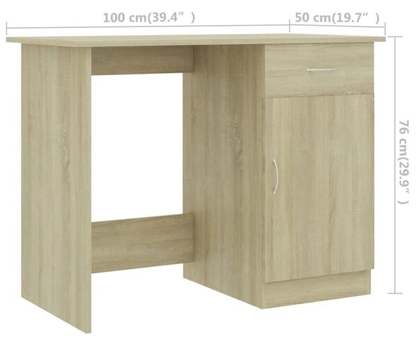 Radni stol boja hrasta sonome 100x50x76 cm konstruirano drvo - sonoma hrast Sonoma hrast