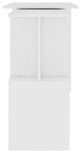 Kutni radni stol bijeli 200 x 50 x 76 cm od konstruiranog drva - Bijela Bijela