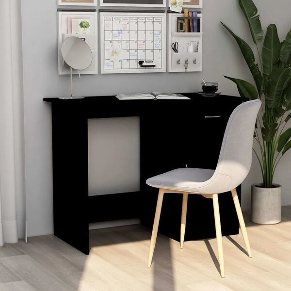 Radni stol crni 100 x 50 x 76 cm od konstruiranog drva - Crna Crna