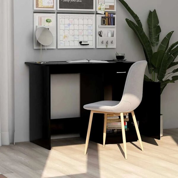 Radni stol crni 100 x 50 x 76 cm od konstruiranog drva - Crna Crna