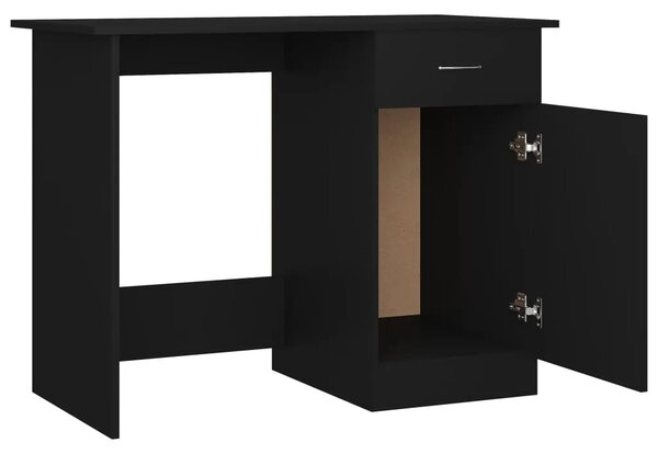Radni stol crni 100 x 50 x 76 cm od konstruiranog drva - Crna Crna