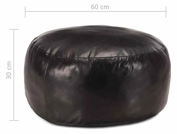 Tabure crni 60 x 30 cm od prave kozje kože - Crna 1 Crna