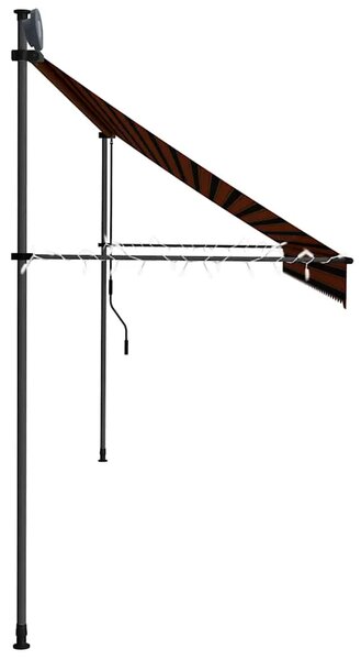 Tenda na ručno uvlačenje s LED svjetlom 400 cm narančasto-smeđa - narančasta i smeđa 1 400 cm Narančasta i smeđa