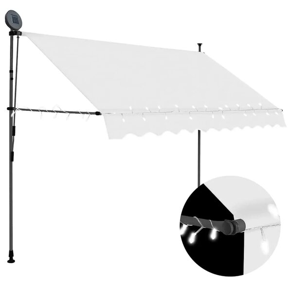 Tenda na ručno uvlačenje s LED svjetlima 300 cm krem - Krema 1 300 cm Krema