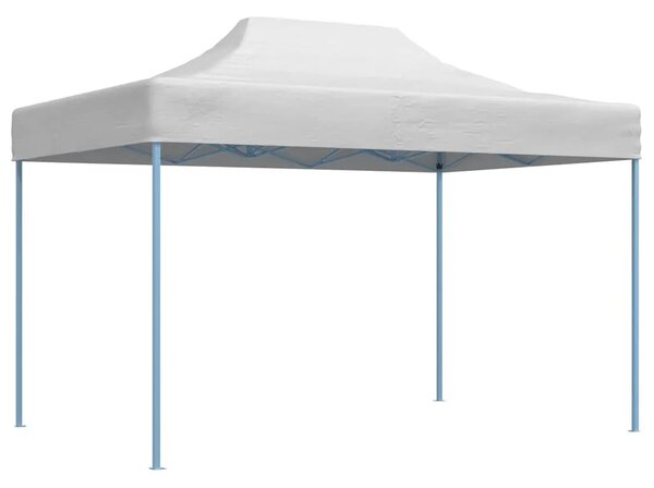 Profesionalni sklopivi šator za svadbe - šator za zabave 280x410x315 cm čelični bijeli - Bijela 1 Bez bočnog zida Ne
