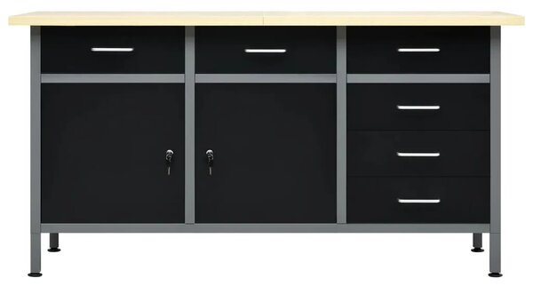 Radni stol crni 160 x 60 x 85 cm čelični