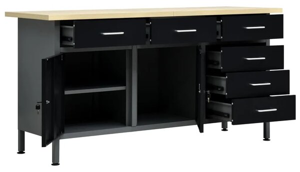 Radni stol crni 160 x 60 x 85 cm čelični