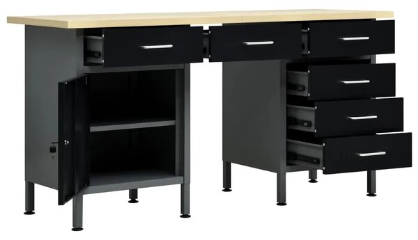 Radni stol crni 160 x 60 x 85 cm čelični