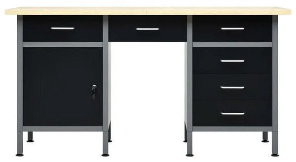 Radni stol crni 160 x 60 x 85 cm čelični