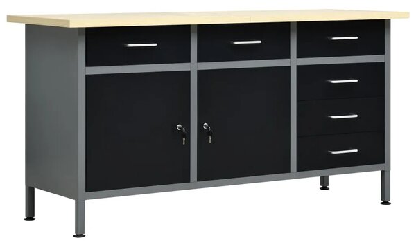 Radni stol crni 160 x 60 x 85 cm čelični