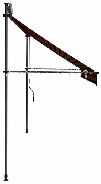 Tenda na ručno uvlačenje s LED svjetlom 350 cm narančasto-smeđa - narančasta i smeđa 1 350 cm Narančasta i smeđa