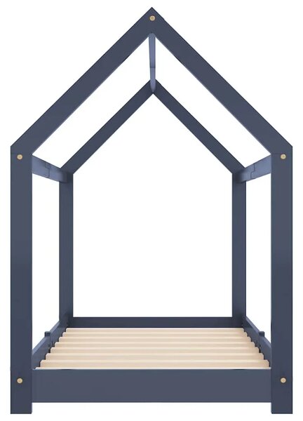Okvir za dječji krevet od masivne borovine sivi 80 x 160 cm - Siva 80 x 160 cm Siva 80 x 160 cm