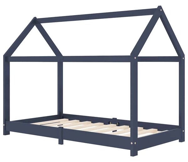 Okvir za dječji krevet od masivne borovine sivi 80 x 160 cm - Siva 80 x 160 cm Siva 80 x 160 cm