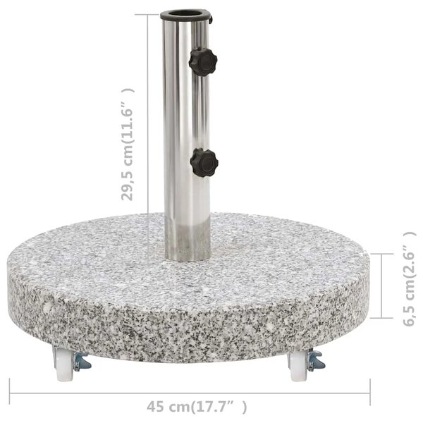 Stalak za suncobran od granita 30 kg okrugli sivi - Siva 1 30 kg s kotačima