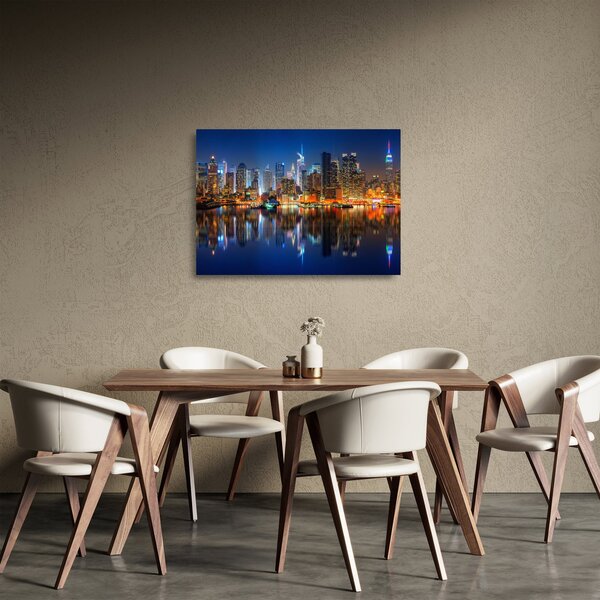 Staklena slika Manhattana noću (70x50 cm)