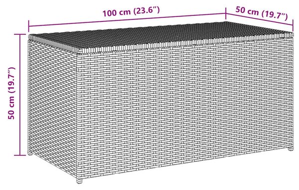 Vrtna kutija za pohranu od poliratana 100 x 50 x 50 cm siva - Siva 100 x 50 x 50 cm Siva 100 x 50 x 50 cm