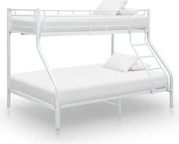 Okvir za krevet na kat bijeli metalni 140 x 200 / 90 x 200 cm - Bijela Ne Bijela