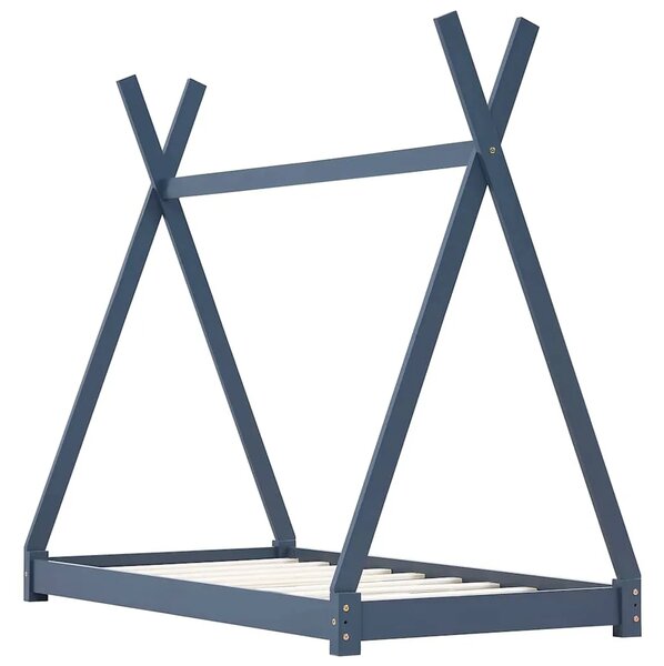 Okvir za dječji krevet od masivne borovine sivi 80 x 160 cm - Siva 80 x 160 cm Siva 80 x 160 cm