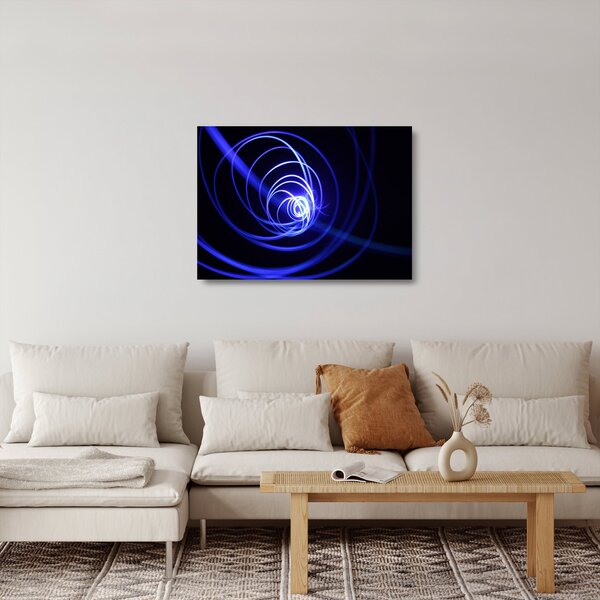 Staklena slika plavih spirala (70x50 cm)