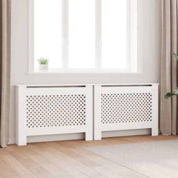 Pokrovi za radijator 2 kom bijeli 112 x 19 x 81 5 cm MDF - Bijela 112 x 19 x 81.5 cm 2 Bijela