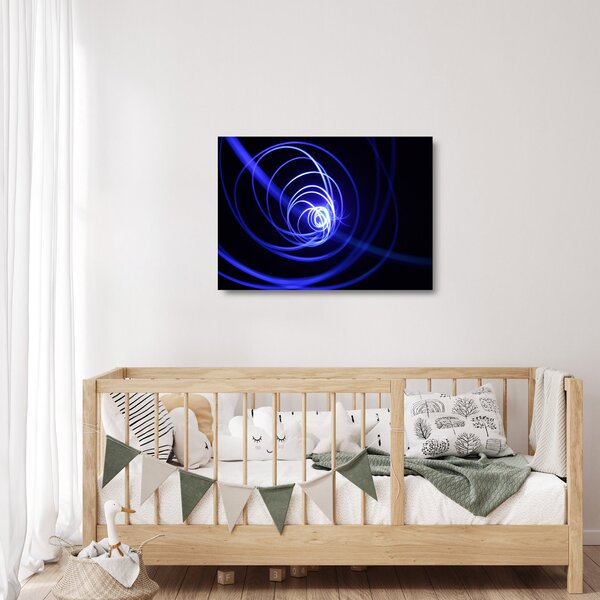 Staklena slika plavih spirala (70x50 cm)