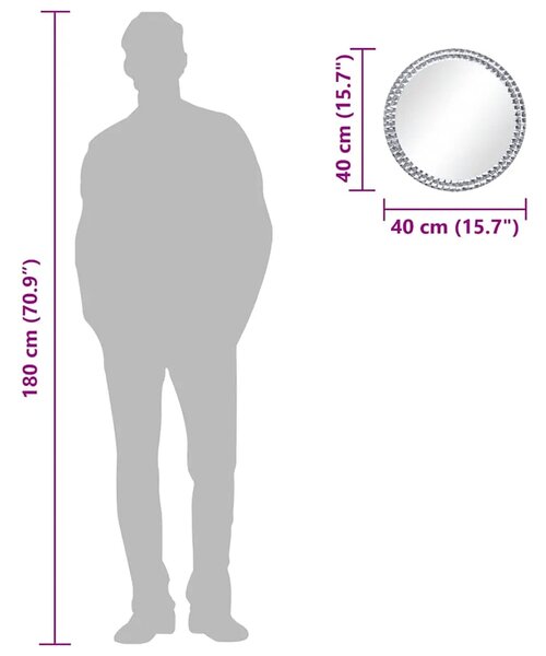 Zidno ogledalo od kaljenog stakla 40 cm - 40 cm 1 40 cm